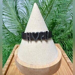 Silver HOPE mesh band bracelet